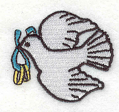 Embroidery Design: Dove with wedding rings 1.63w X 1.50h