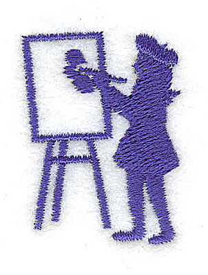 Embroidery Design: Artist at easel 1.06w X 1.44h