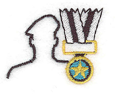 Embroidery Design: Soldier with medal 1.56w X 1.19h