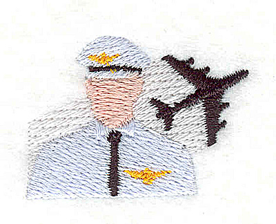 Embroidery Design: Pilot with airplane 1.50w X 1.06h