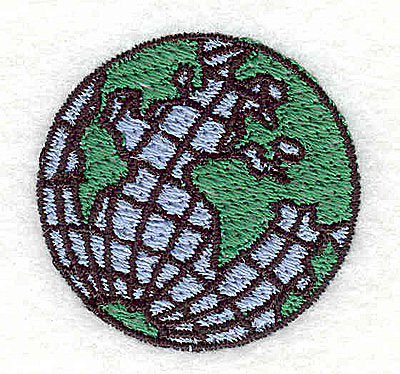 Embroidery Design: World Globe 1.44w X 1.44h