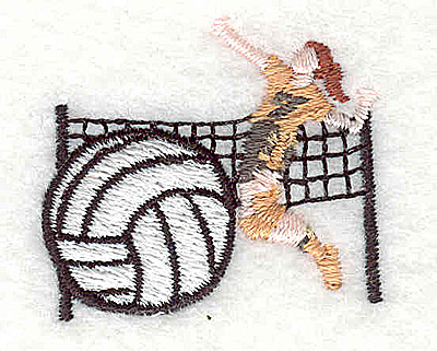 Embroidery Design: Volleyball player 1.38w X 1.19h