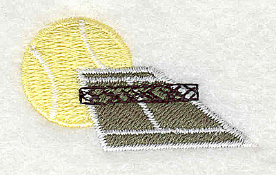 Embroidery Design: Tennis court with ball 1.75w X 1.00h