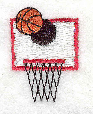 Embroidery Design: Baketball with hoop 1.06w X 1.50h