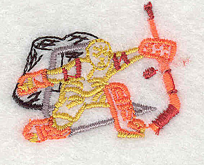 Embroidery Design: Hockey goalie in net 1.50w X 1.25h