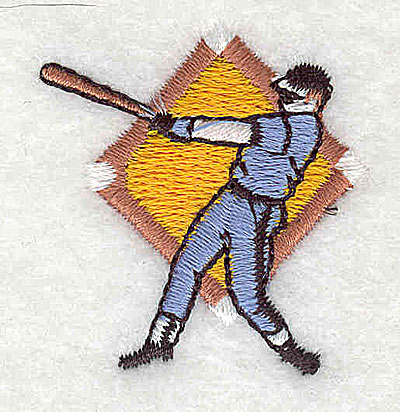 Embroidery Design: Baseball player 1.38w X 1.50h