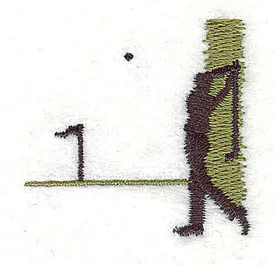 Embroidery Design: Golfer swinging 1.50w X 1.44h