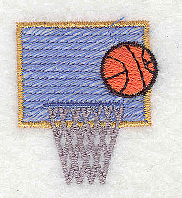 Embroidery Design: Basketball hoop and backboard 1.25w X 1.44h