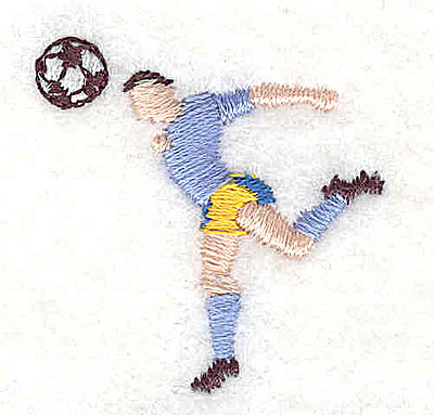 Embroidery Design: Soccer player 1.31w X 1.31h