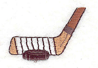 Embroidery Design: Hockey stick with puck 1.50w X 1.06h