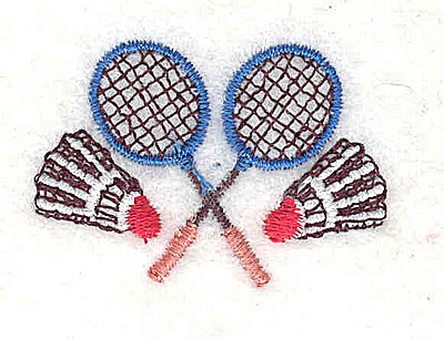 Embroidery Design: Badminton raquets and birdies 1.50w X 1.06h