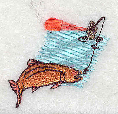 Embroidery Design: Fishing 1.50w X 1.38h