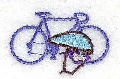Embroidery Design: Bicycle and helmet 1.50w X 1.00h