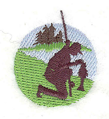 Embroidery Design: Fisherman with catch 1.38w X 1.56h
