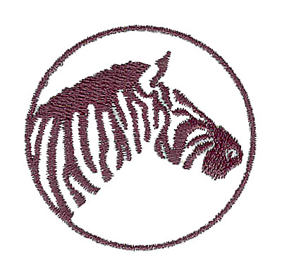 Embroidery Design: Zebra head 1.75w X 1.69h