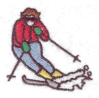 Embroidery Design: Skier 1.56w X 1.50h