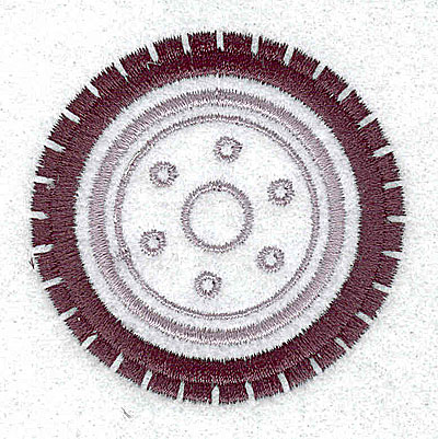 Embroidery Design: Tire with rim 2.19w X 2.19h