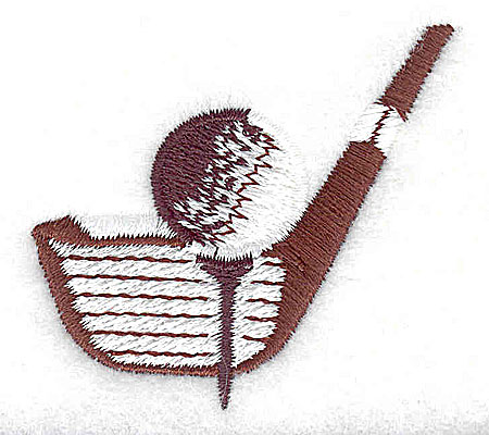 Embroidery Design: Golf ball tee and club 2.00w X 1.88h