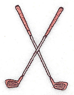 Embroidery Design: Crossed golf clubs 1.88w X 2.44h