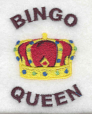 Embroidery Design: Bingo Queen 1.63w X 2.25h