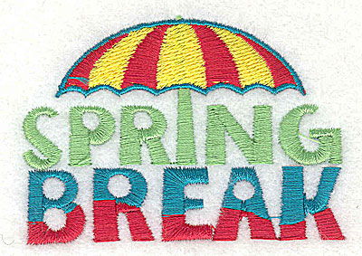 Embroidery Design: Spring Break 2.94w X 2.06h