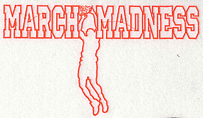 Embroidery Design: March Madness 8.31w X 4.69h