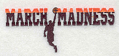 Embroidery Design: March Madness 3.50w X 1.44h