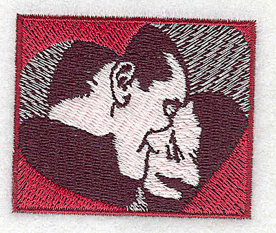 Embroidery Design: Couple kissing 2.25w X 1.88h