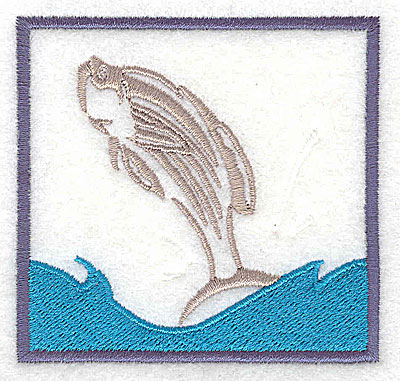 Embroidery Design: Leaping fish 2.88w X 2.75h