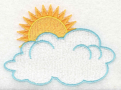 Embroidery Design: Sun and clouds 3.38w X 2.44h