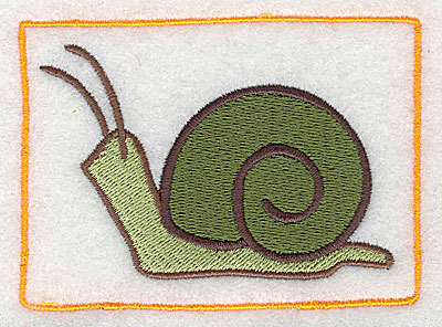 Embroidery Design: Snail with border 3.50w X 2.55h