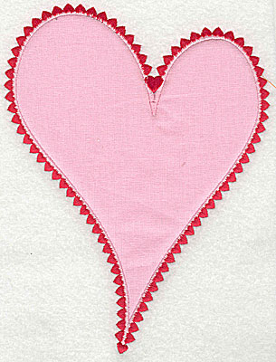 Embroidery Design: Heart applique 5.56w X 7.31h