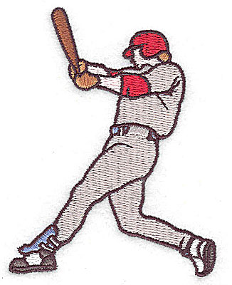 Embroidery Design: Baseball player 2.50w X 3.31h