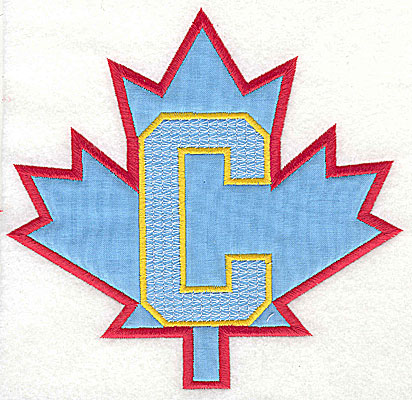 Embroidery Design: Maple leaf applique with C 6.56w X 6.38h