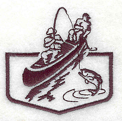 Embroidery Design: Fishermen in boat 2.31w X 2.31h