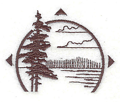 Embroidery Design: Forest scene with compas points2.69w X 2.06h