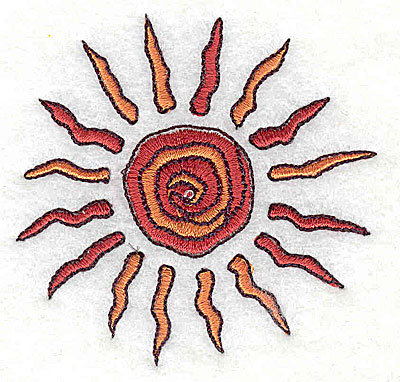 Embroidery Design: Sun 2.50w X 2.44h