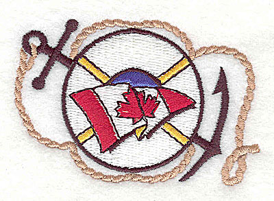 Embroidery Design: Canadian flag with nautical symbol2.75w X 1.81h