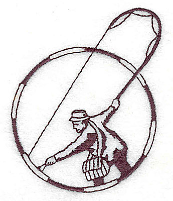 Embroidery Design: Fly fisherman single color 2.19w X 2.75h