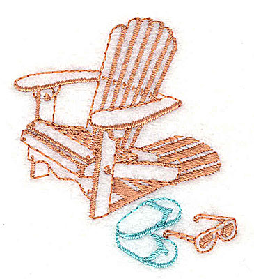 Embroidery Design: Adirondack chair with flip flops  2.13w X 2.44h