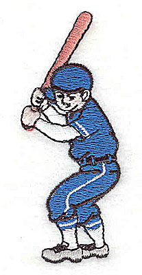 Embroidery Design: Baseball Player 1.13w X 2.88h