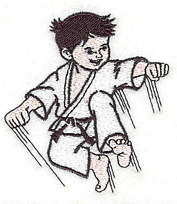 Embroidery Design: Karate kid 2.62w X 1.88h