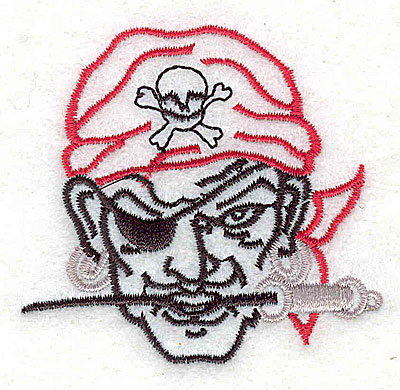 Embroidery Design: Pirate head 2.50w X 2.38h