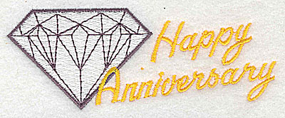 Embroidery Design: Happy Anniversary 4.44w X 1.69h
