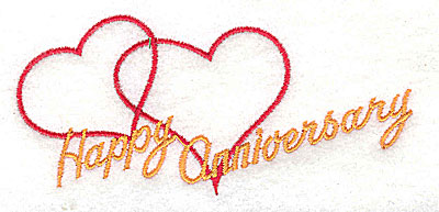 Embroidery Design: Happy Anniversary 4.13w X 1.88h