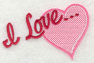Embroidery Design: I love 3.19w X 2.06h