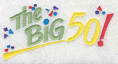 Embroidery Design: The Big 50 4.06w X 2.13h
