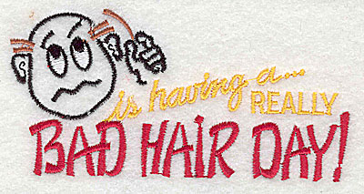 Embroidery Design: Bad Hair Day (old man) 4.38w X 2.19h