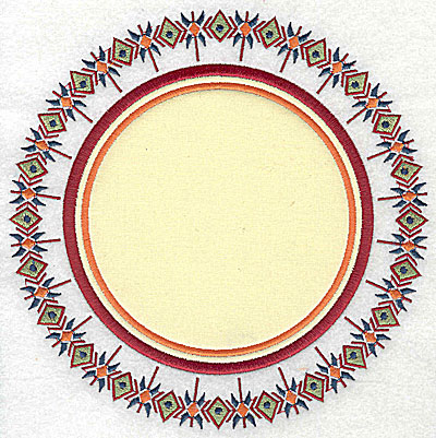 Embroidery Design: Applique with outer pattern 7.44w X 7.44h