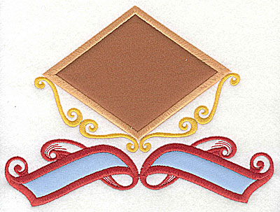 Embroidery Design: Applique triangle with banner appliques 7.81w X 5.81h